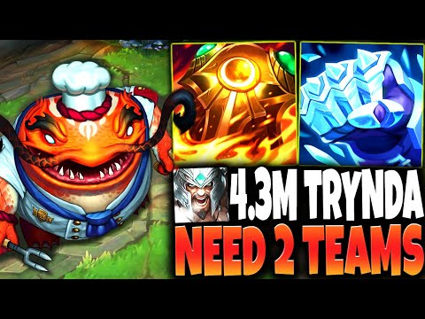 4.300.000 Mastery (Top 200 WORLD) Tryndamere needed TWO TEAMS to Stop my TAHM KENCH MONSTER 🔥