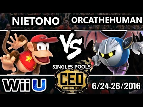 CEO 2016 Smash 4 - DNG | Nietono (Diddy Kong) Vs. OrcaTheHuman (Metaknight) - Smash Wii U