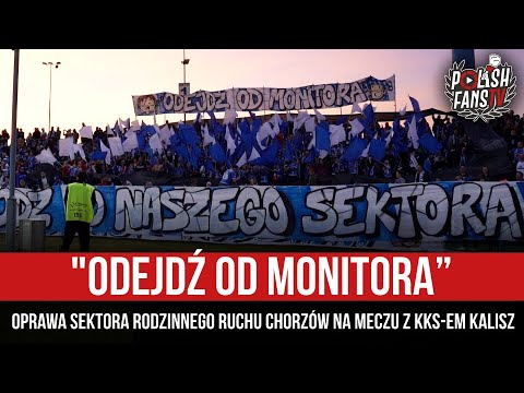 "ODEJDŹ OD MONITORA” - oprawa Sektora Rodzinnego Ruchu Chorzów na meczu z KKS-em Kalisz (27.03.2022)