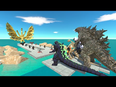 Team Godzilla + Ghidorah vs Team Destoroyah. Who wins ? - Animal Revolt Battle Simulator