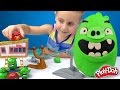 Angry Birds PIGS KINDER Play-doh Surprise Egg with Angry Birds Bling Bags & Toys Unboxing | KIDCITY