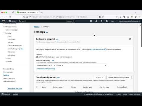 AWS IoT core obtain endpoint