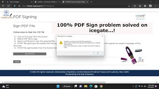 How to Sign PDF with Digital Signature on ICE-Gate ||(7303115828)|| No PKI applet java Error Solved!