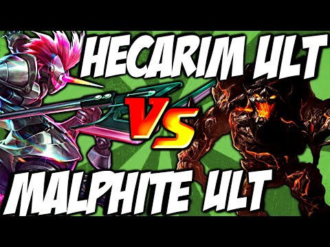 Hecarim Ult vs Malphite Ult - Onslaught of Shadows vs Unstoppable Force - LoL Clash & Combo