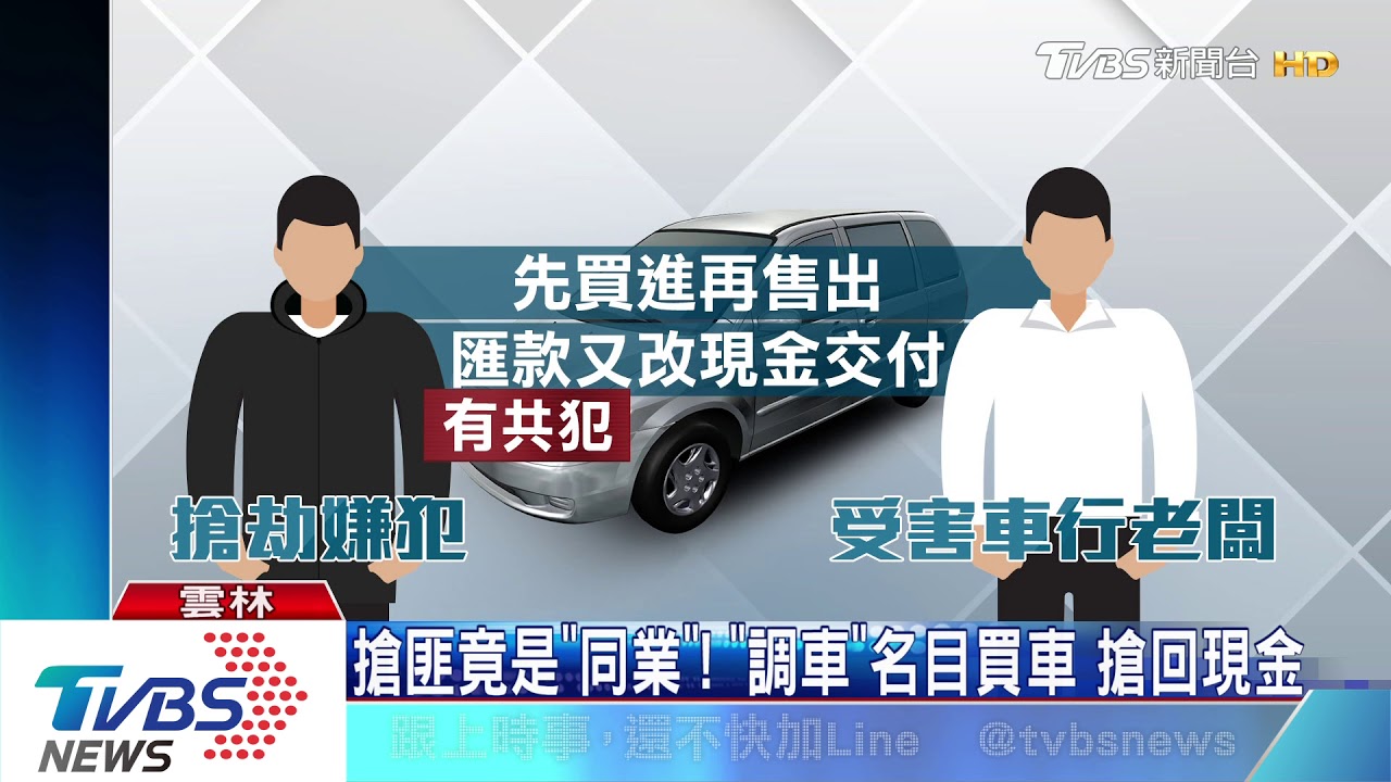 搶匪竟是「同業」! 「調車」名目買車搶回現金