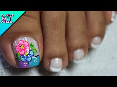 DECORACIÓN DE UÑAS PARA PIES FLORES Y FRANCÉS♥- FLOWERS NAIL ART – FRENCH NAIL ART – NLC