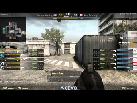 Ace Gaming vs. Venom Gaming  - Game 2 (CEVO-P Placement Tournament CS:GO Season 8)  - Sabo & Dust