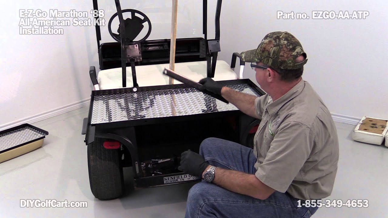 Watch video EZGO Marathon Rear Seat Kit - How to Install | DIY Golf Cart Now EZGO Marathon Rear Seat Kit - How to Install | DIY Golf Cart