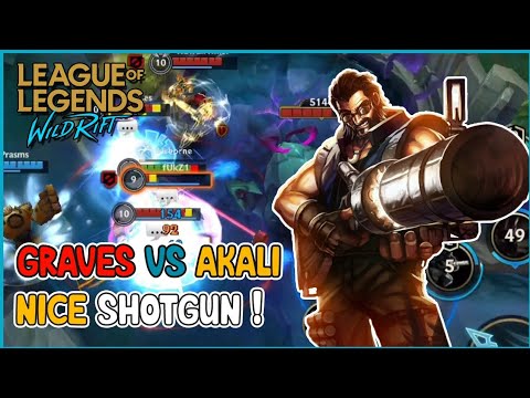 Nice Shotgun ! Graves Vs Akali Top | League Of Legends Wild Rift Gameplay - Season 3