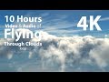 4K UHD 10 hours - Flying Above Clouds with Wind Audio, loop - calming, meditation, nature
