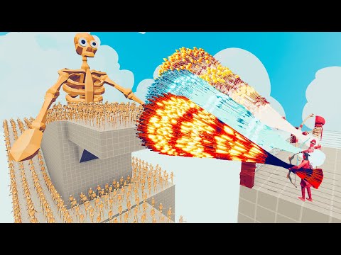 100x SKELETON + 2x GIANT vs 3x EVERY GOD - Totally Accurate Battle Simulator TABS