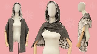 Easy & useful sewing projects | Sewing ideas to sell or give as gifts | DIY Scarf and hat 2-in-1