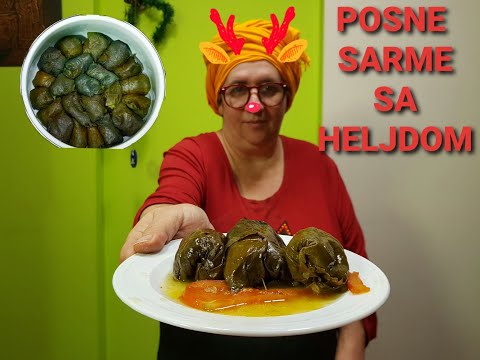 POSNA SARMA sa heljdom u vinovom listu/Vegan Sarma/Dolma  recipe Turkish sarma with grape leaves