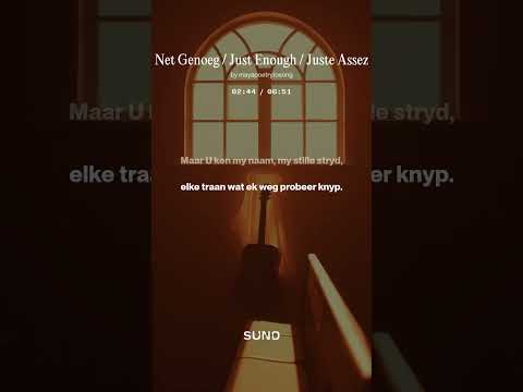 Net Genoeg/Just Enough/Juste Assez - Maya Poetry to song: Live, love, laugh, music....a way of life