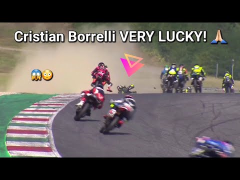 Cristian Borrelli VERY LUCKY 😳🙏🏻 | CIV PreMoto3 Mugello 2023 Race 2