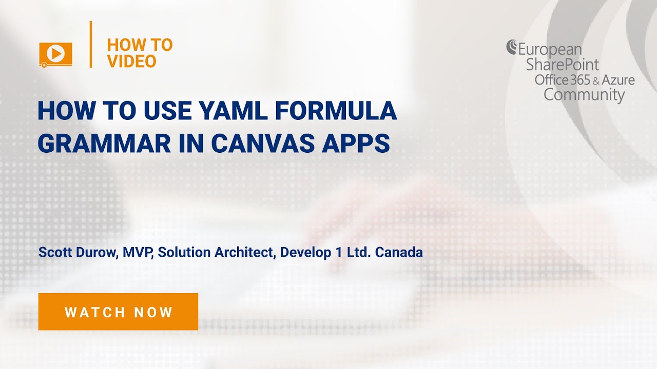 How to use YAML Formula Grammar in Canvas Apps