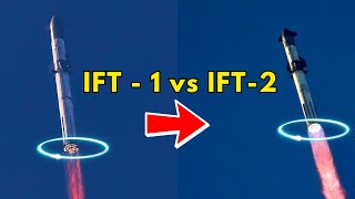 Starship Launch IFT-2 Vs IFT-1 : Perfectly Synced Side by Side Comparison Video