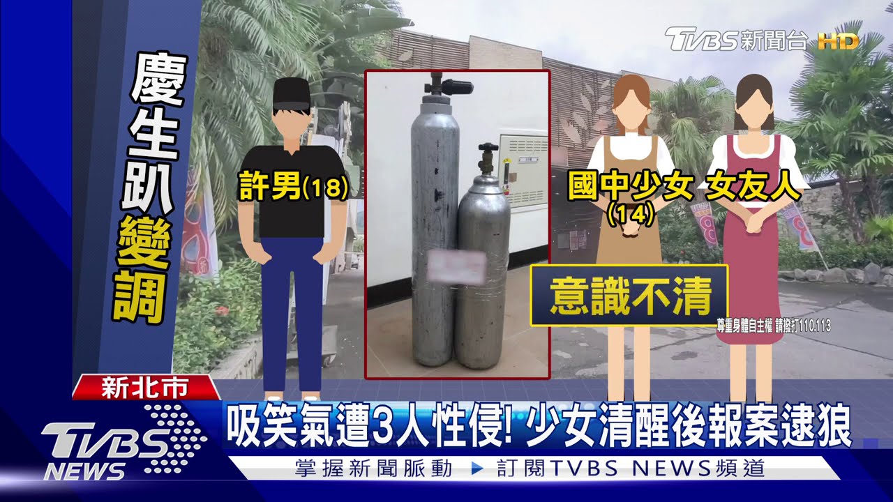 吸笑氣遭3人性侵! 少女清醒後報案逮狼