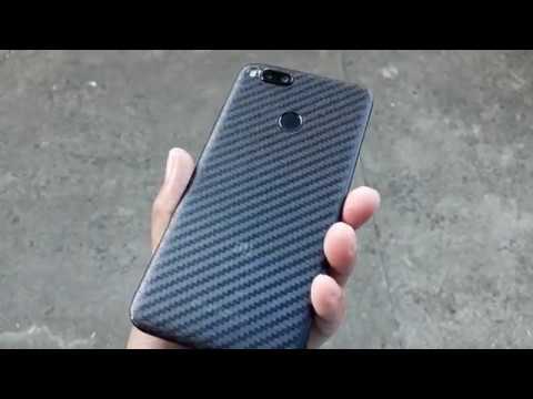 Capas Tempered Glass for Mi A1/5X with Carbon Fiber back sticker Video