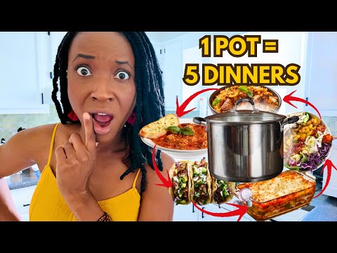 1 Pot = 5 Dinners (In Just 1 Hour) | For Tight Budgets, TIRED Cooks & Picky Eaters