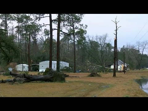 Tornado damage in Early County, Georgia