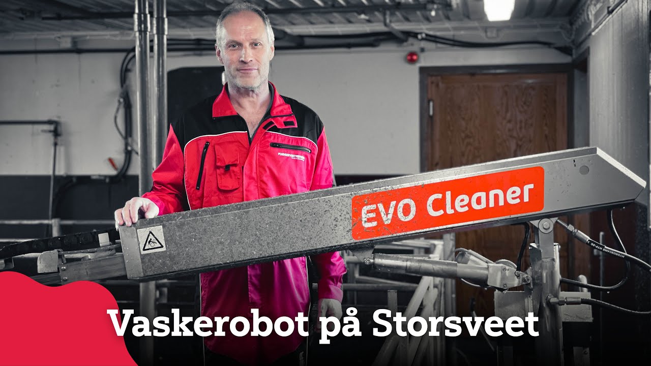 EVO Cleaner vaskerobot tar fjøsvasken