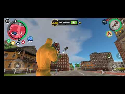 rope hero vice town (43tons army tank throw on police helicopter) powerful gravity gun-HD