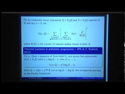 Jon Keating - Arithmetic statistics and function fields