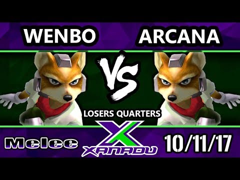 S@X 223 Melee - Wenbo (Fox) Vs. Arcana Force (Fox) - Smash Melee Losers Quarters - SSBM