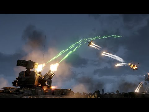 Anti-Air Tank Defense vs A-10 Warthog Thunderbolt II In Action - Military Simulation - Arma 3