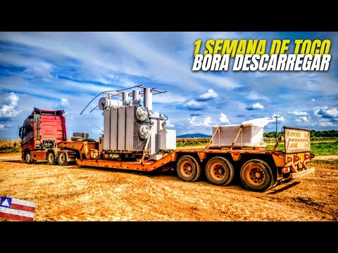 Descarga do Transformador em Cotegipe BA - EP59 / TP07 #volvofh460 #carretaprancha