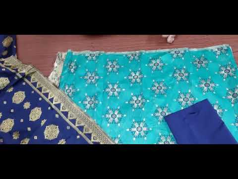 44-45 exclusive banarasi silk dress material with dupatta