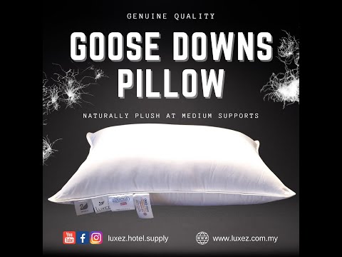 Luxez Luxury Hotel Goose Downs Feather Pillow Medium Support