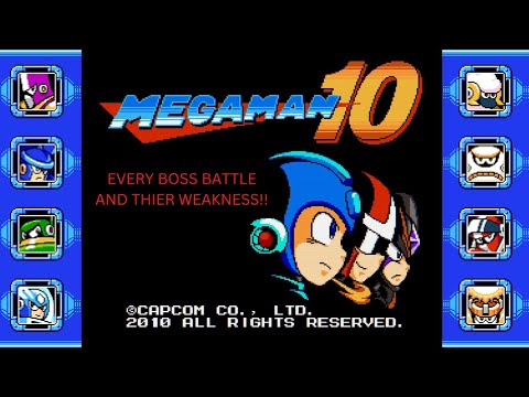 MEGAMAN 10 EVERY BOSS BATTLE AND THEIR WEAKNESS.