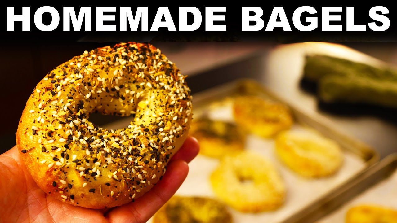 Homemade bagels boiled New York