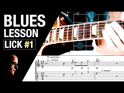 Blues Lick Guitar Lesson 1 | Tabs & Backing Track | Am pentatonic