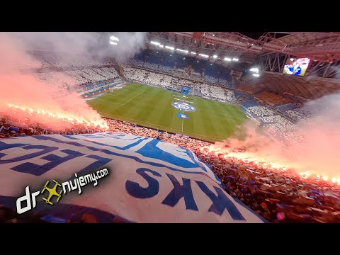 Doping kibiców okiem drona FPV. Lech Poznań - Jagiellonia Białystok, 19.03.2022