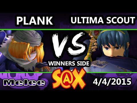 S@X Monthly - Ultima Scout (Marth) Vs. Plank (Sheik) SSBM TOurnament - Smash Melee