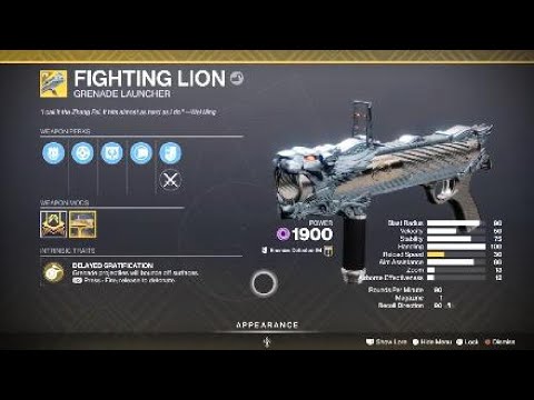 Fighting Lion Exotic Weapon & Catalyst – Destiny 2