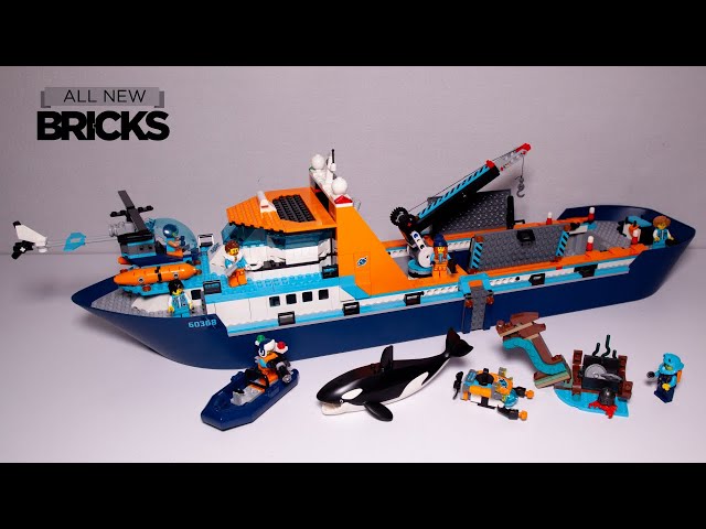 Vídeo relacionado con LEGO 60368 City Barco Explorador del Ártico, Barco Grande de Juguete Que Flota con Helicóptero, Sub, Naufragio Vikingo, Minifiguras y una Figura de Orca, Regalo para Niños y Niñas de 7 Años o Más