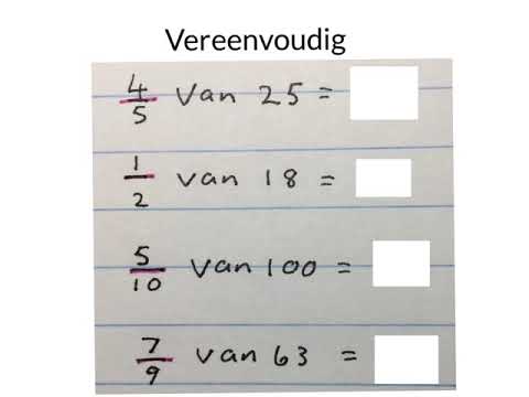 Breuk van ń getal (wiskdou) Gr 5 en ouer