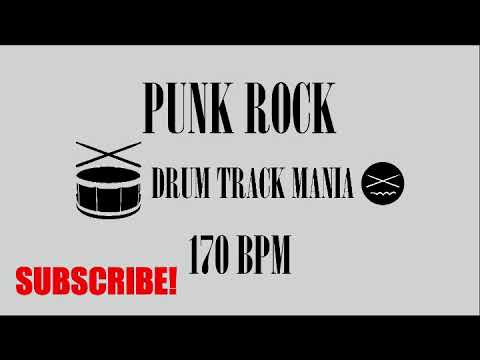 PUNK ROCK Drum Backing Track 170 BPM Drums Only