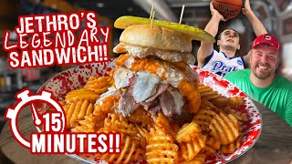 Famous Man vs Food Sandwich Challenge at Jethro's BBQ Des Moines!!