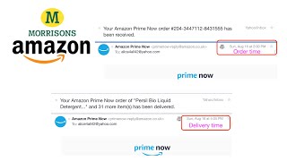 Delivery within 2 hours of order from|Amazon prime now #Morrisons #Amazon #PrimeNow
