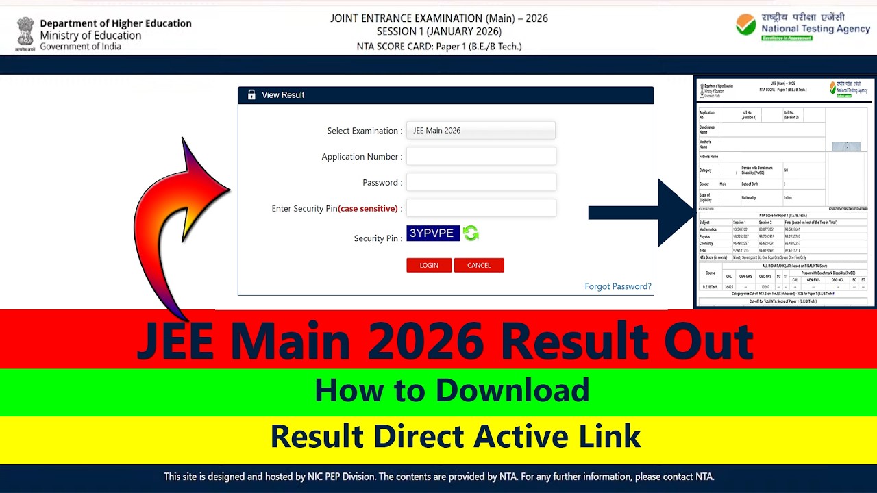 Jee Main 2026 Result Out Now 🔥 | Direct Active Link |  How to Download Step by Step | CUTOFF 2026