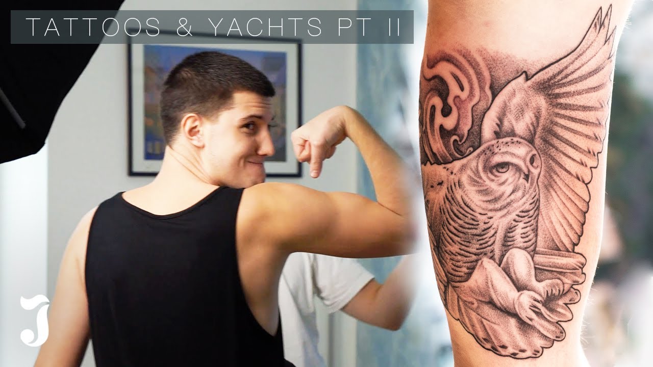 INCREDIBLY PAINFULL TATTOO // TATTOOS & YACHTS PART II // OWL TATTOO // JANNES DE GROOT TATTOO