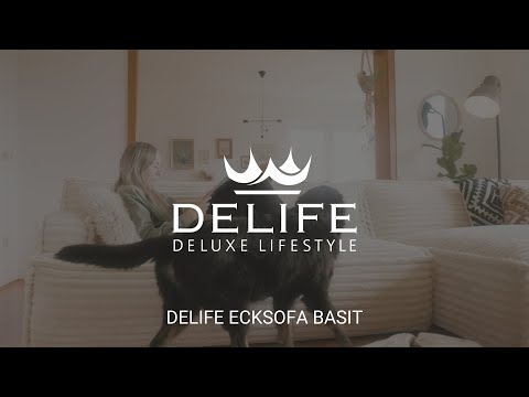 DELIFE Wohnzimmerideen: Ecksofa Basit in Plüschcord