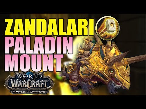 Zandalari Troll Paladin MOUNT - Crusader's Direhorn + Heritage Armor First Look (Patch 8.1.5 PTR)