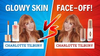CHARLOTTE TILBURY GLOWY SKIN FACE-OFF | HOLLYWOOD FLAWLESS FILTER VS UNREAL SKIN SHEER GLOW TINT