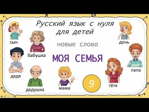 My family. First words in Russian. Моя семья. Русский язык как иностранный для детей